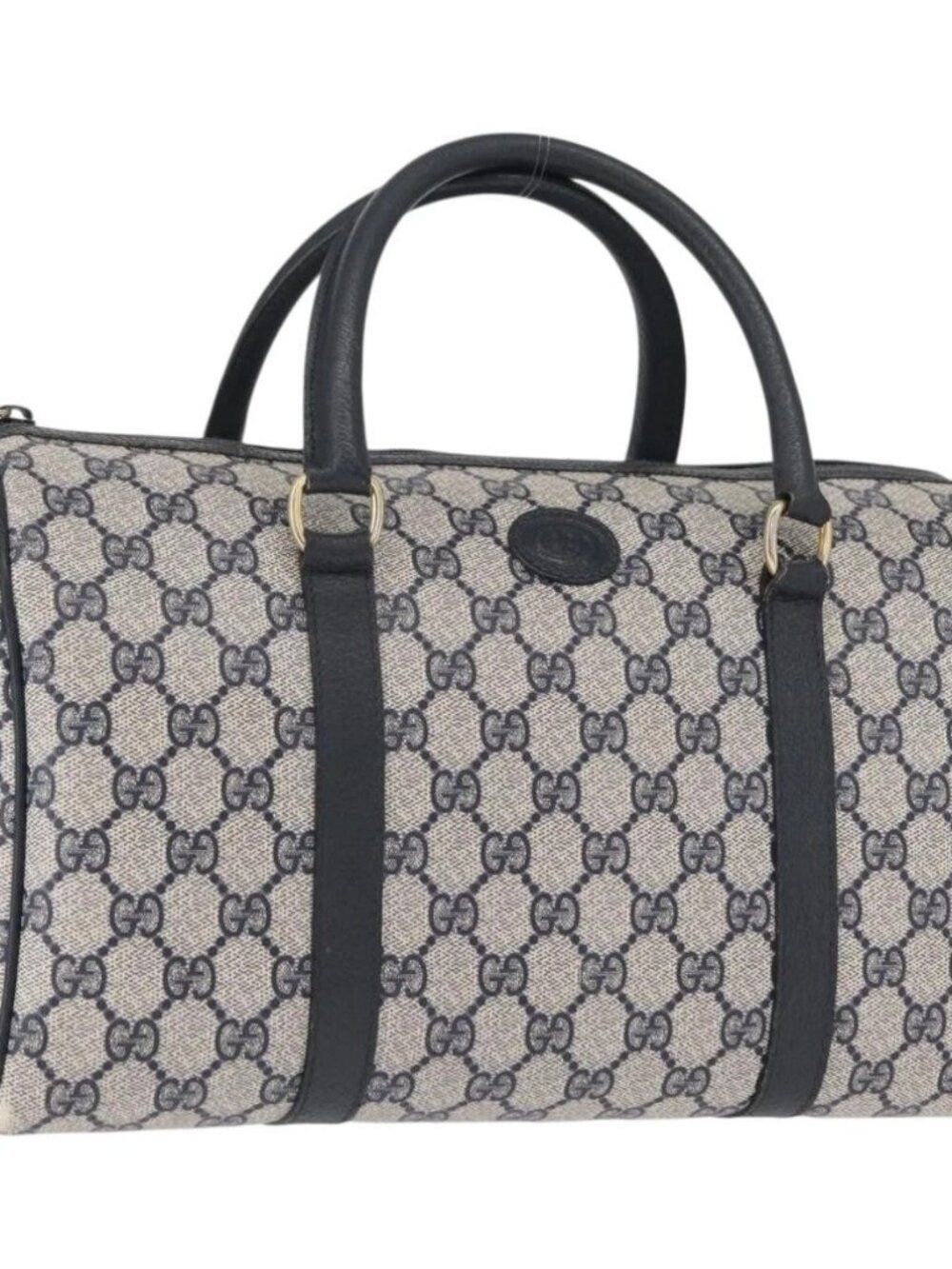 GUCCI GG Supreme Boston Bag PVC Navy Gold 002 39 6842 Auth 163068 - Picture 2 of 16